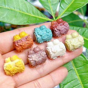 Decoratieve Beeldjes 5 STKS Natuurlijke Alashan Mini Carving Crystal Healing Stone Craft DIY Beeldje Thuis Kamer Decoratie Dieren