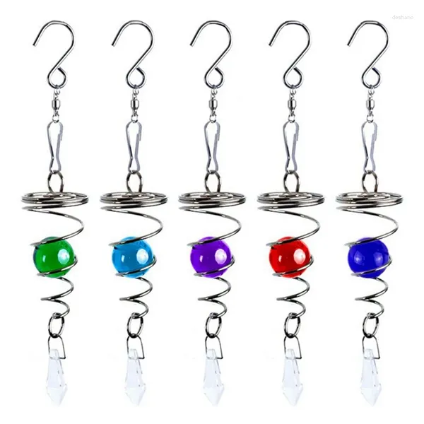 Figurines décoratives 5pcs Spirale Tarils Crims Ball Spinner Pendants Rotation de crochet Tail pour la maison pour la maison