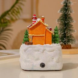 Figurines décoratives 6,3 pouces de musique de Noël Boîte de musique rotation d'hiver Scène de neige Ornement Gift For Kids Bookshelf Restaurant