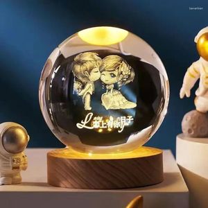 Decoratieve beeldjes 6/8cm universum Crystal Ball Decor Birthday Gift Transparant Led Light Balls Simple Packing