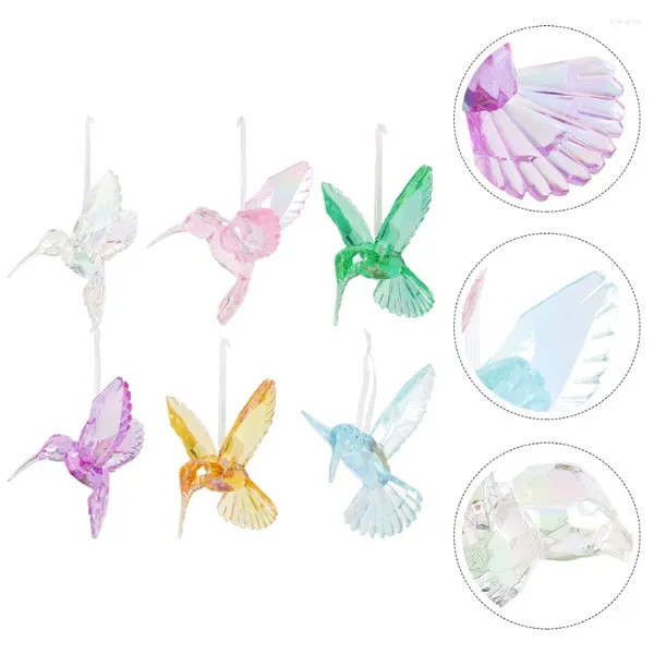 Figuras decorativas 6 PCS PIEDO DE CRISTAL COMENDILLO DE COMENTOS DE LA COMBRACIÓN PARA PENDIENTES DE CASA CHARMA FLYING FLYING CHANGING