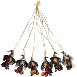 Figurines décoratives 6 pcs teckels pendentif arbre de Noël suspendu décoration intérieure décorations d'ornement pour la fête de voiture décorer