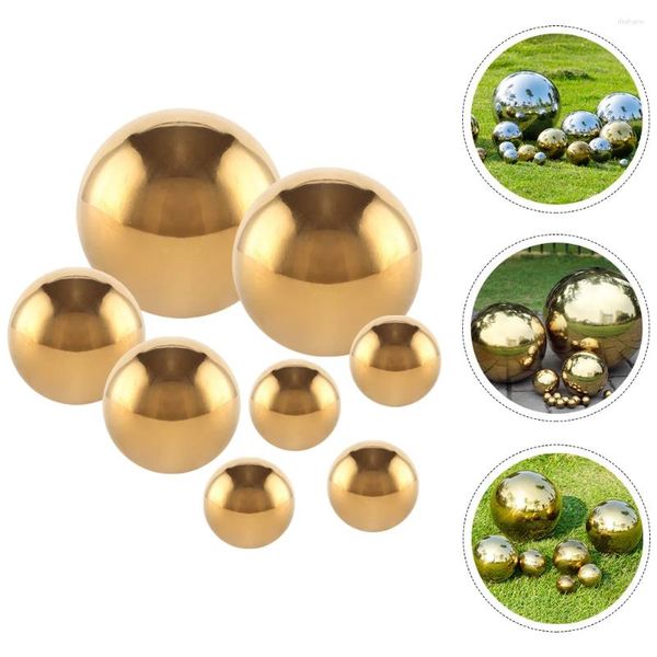 Figuras decorativas 6 PCS Jardín Globo reflectante Decoración al aire libre Metal Mirror Spheres Decoraciones para la bola de la escultura del patio Bola