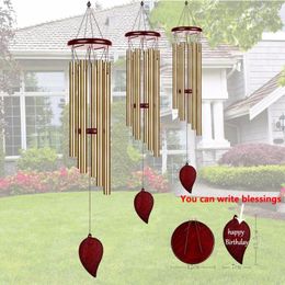 Figurines décoratives 6 tubes en métal Éolien carillon pendentif pin carillon pour la maison / jardins intérieurs