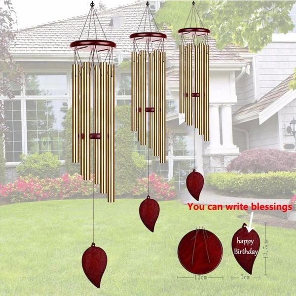 Figurines décoratives 6 tubes Éolien CHIMES PENDANT LE TUBE ALUMINUM TUBE CHIME POUR LA MAISON / GARDENS INDOOROUTOOR LUCKET WIND-Bell Decor