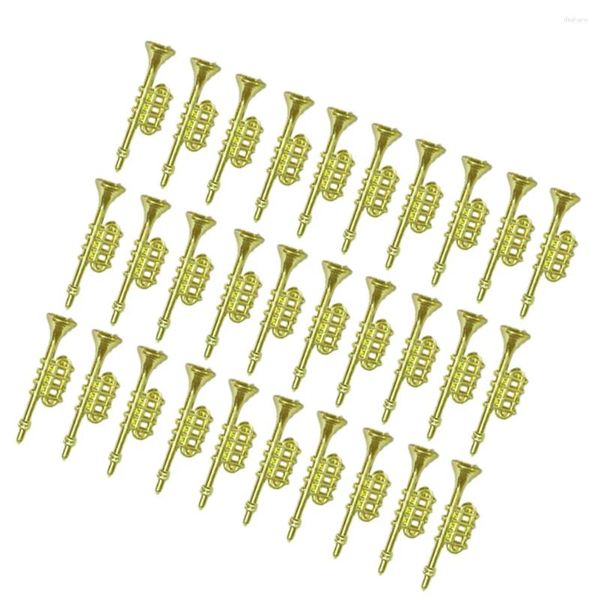 Figurines décoratives 60pcs Trumpet Christmas de Noël Horne Arbre Ornements suspendus Décoration de vacances Pendre Instrument de musique Instrument de musique