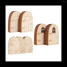 Figurines décoratives 60pcs Porte de fée en bois non peint