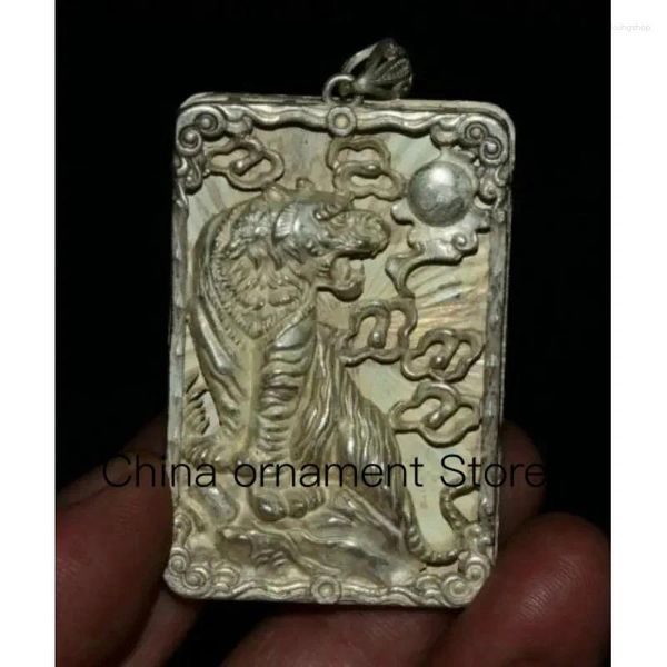 Figurines décoratives 6cm rares chinois miao argent fing shui 12 zodiaque année