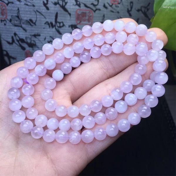 Figurines décoratives 6 mm Kunzite Naturel Bracelet Bracelet Gemone Round Perle Crystal Guérison Bijoux 1PCS