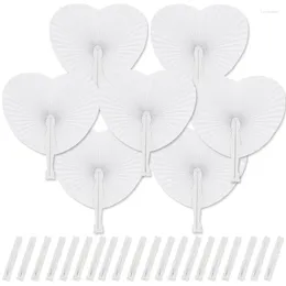 Figuras decorativas Fan de 6 piezas Ventiladores de papel plegable blancos Regalo de boda de variedad