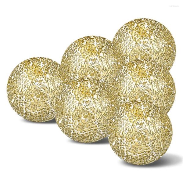 Figurines décoratives 6pcs / Set Glass Mosaic Sphere Balls For Centrpiece Bowl Decor Orbes Vases PILLERS Plateau de table de table