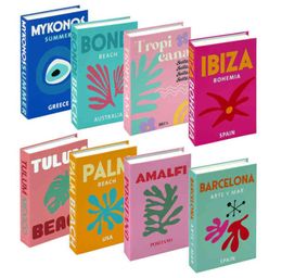 Decoratieve beeldjes 6pcsset Fake Books for Home Decor Travel Series Designer Fake Book Luxe Decoratieve kleurrijke woonkamer DE2549377