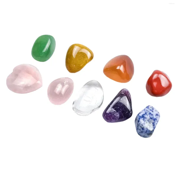 Figurines décoratives 7-chakra pierre Ensemble d'amour Crystal Chakra 9pcs Amethyst Agate Jade pour équilibrer la thérapie de méditation Reiki