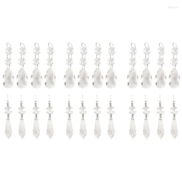 Figurines décoratives 72 PCS Crystal Prisms Prisms Pendants Set 38 mm Clear à larme claire Crystals Crystals Remplacement