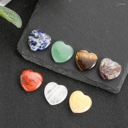 Figurines décoratives 7 pièces/ensemble coeur pierre de cristal de Quartz naturel Chakra guérison Reiki Yoga méditation énergie pierres précieuses spirituelles minérales