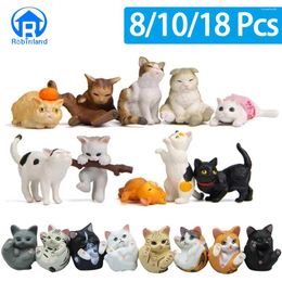 Decoratieve Beeldjes 8/10/18 Stuks Leuke Kat Miniatuur Ornamenten Kitten Model Cadeaus Voor Kinderen Kinderen Verjaardag Bureau Auto tuin Woondecoratie