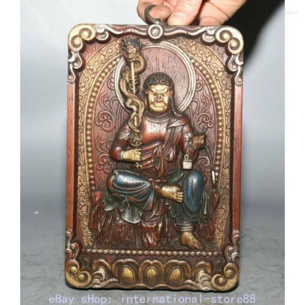 Figuras decorativas de 8.4 pulgadas de petrada china de madera budismo fudo mio-o / acalanatha thangka