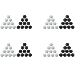 Figurines décoratives 80 PCS Marbles 16 mm Verre Boules de bitelle décoration Couleur Nuggets jouet noir et blanc