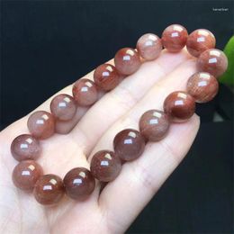 Decoratieve Beeldjes 8 MM Natuurlijke Rood Haar Quartz Armband Vrouwen Mode Zoete Reiki Healing Energie Strand Meisjes Sieraden Gift 1 STKS