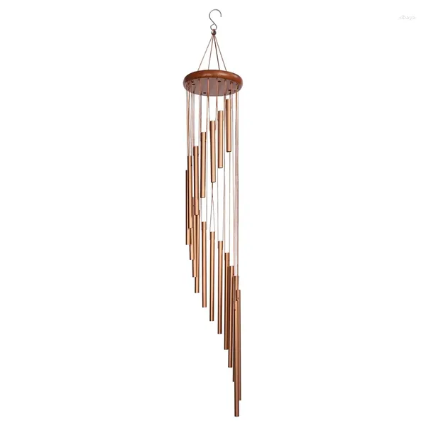 Figuras decorativas 90 cm 18 Tubos Chimes de viento Campanas de metal Patio de jardín pared al aire libre Decoración del hogar