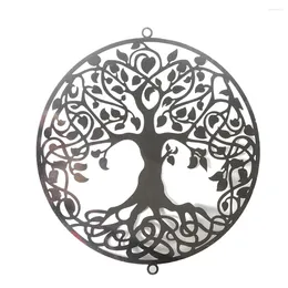 Figurines décoratives 9cm Laser Openwork Energy Tree of Life Love Heart Foliage Metal Pendant Mascot Riens Feng Shui charmes