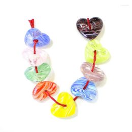 Figuritas decorativas 9 Uds. Diminuto y lindo amuleto en forma de corazón, colgante de cristal artesanal, joyería creativa DIY para mujer para hacer collares y pulseras