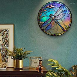 Decoratieve beeldjes Acryl Dragonfly hangende hangere decoratie Imitatie Glas Glas gekleurde krans Wall Decor ornamenten Home Geschenken