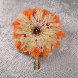 Figurines décoratives Africain Hand Fan Wedding Feather Nigerian Party Decoration CCD08