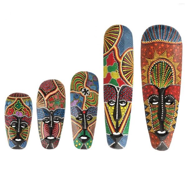 Figurines décoratives masque africain mur suspendu murs de style décor en bois en bois en bois