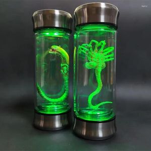 Glow in the Dark Alien Xenomorph Specimen Facehugger Embryo Glass Movie Prop Decor