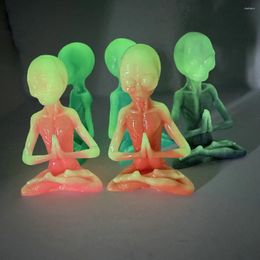 Figuras decorativas Meditación alienígena Fantasía Modelo luminoso Estatua de resina Decoración