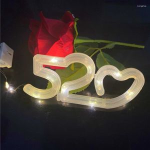 Decoratieve beeldjes Alfabet Letter Led Night Lights Luminous Number Lamp Batterij Licht voor Home Wedding Birthday Christmas Party