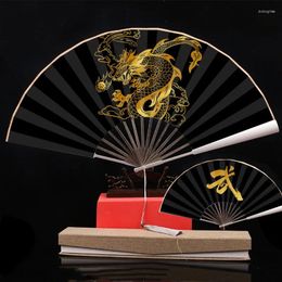 Figurines décoratives Aluminium alliage ventilateur chinois Gift de style fer pliant saupoudré de soie dorée
