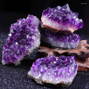 Decoratieve beeldjes Amethist Geode Natural Crystal Quartz Stone Wand Point Energy Healing Mineral Rock Home Decor