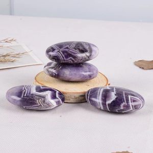 Figurines décoratives améthyste pierres naturelles et minéraux pierre de palme 6 4 2 cm Chakra Massage guérison SPA Reiki cristal beauté soins de santé