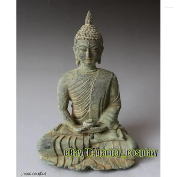 Figurines décoratives anciennes antiques de la patine bronze Bouddha Amitabha Shakyamuni Rinpoché