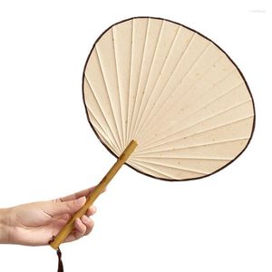 Figuras decorativas Estilo antiguo Diy Xuan Fan de papel en blanco Pincelado chino Calligraphy Pintura de tinta Creación Fans redondos Dobles regalos