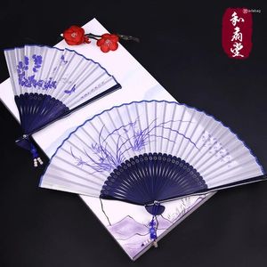 Decoratieve beeldjes | En mevrouw Hall Fans in 6 inch in het buitenland Vouwventilator Cadeau Ambachtelijke Verfrand Gesponnen Zijde Damast Hangzhou