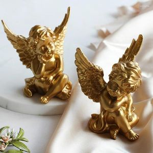 Figurines décoratives ange golden résine artisanat de bureau