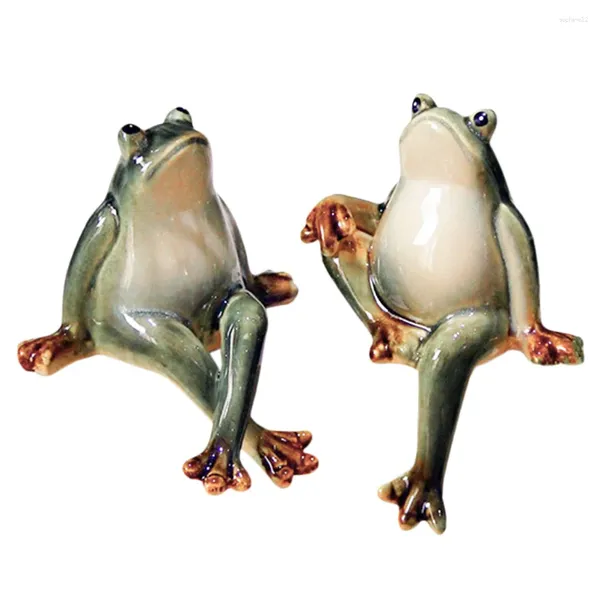 Figurines décoratives Animal Frogs Garden Frog Modèle Statue Ornement décoration Figurine Céramique DÉCORATIONS FIGURES CUPER