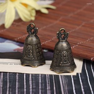 Decoratieve beeldjes Antieke Bell China's Mini Brass koperen beeldhouwkunst Bid Guanyin Shui Feng Uitnodiging Boeddha Boeddhisme