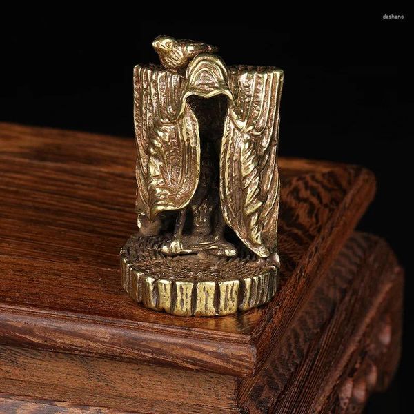 Figurines décoratives Bronze Bronze Sakyamuni Bouddha State Bird Encens Holder Ornement Decoration ACCESSOIRES CARAL