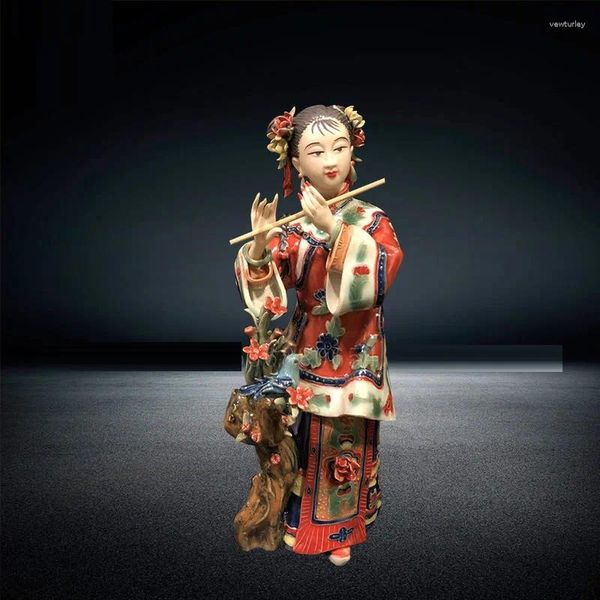 Figurines décoratives Antique Style chinois belles femmes anges porcelaine classique peint Arts femme Statue en céramique décoration de la maison