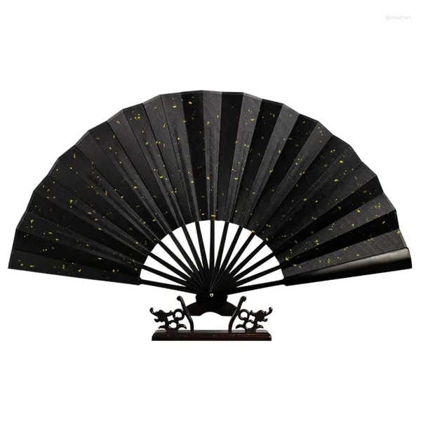 Figuras decorativas de la antigüedad, ventilador plegable chino clásico Hanfu, Cosplay, mano de bambú, caligrafía, ventilador, manualidad para regalo Cultural