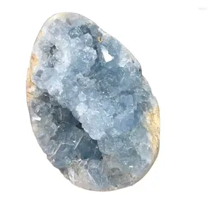 Decoratieve beeldjes Aankomst Kristallen Mineralen Helende stenen Eivormige natuurlijke blauwe celestietgeode voor huisdecoratie