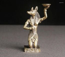 Decoratieve beeldjes kunst zeldzame Chinese collectie speelgoed koper Egyptisch anubis cadeau standbeeld