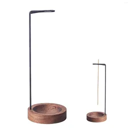 Figurines décoratines Catcher de cendres avec stick de bâtonnet en laiton Decoration d'air décoration en bois Spa à usage multiple pour le support d'encens à la maison réglable