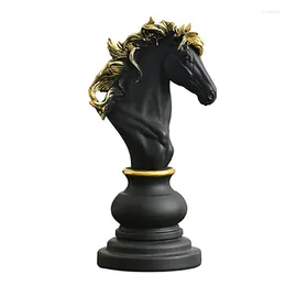 Figurines décoratives AT14 en résine, Figurine d'échecs internationale rétro pour intérieur, Sculpture de chevalier roi, ornements artistiques, décoration de la maison