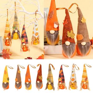 Decoratieve beeldjes herfstfestival wol schattig gezichtloze poppen h -decoratie handgemaakt hangende hang feestpapier kerstdecoraties vintage