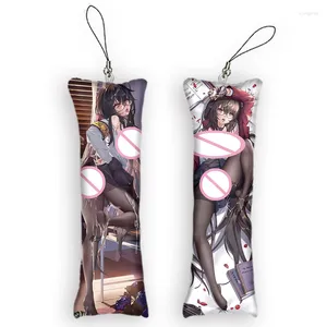 Figuras decorativas Azur Lane Ijn Taihou Mini Dakimakura Keychains 2 lateral de almohada pequeña correa para teléfono colgante de decoración de anime regalos